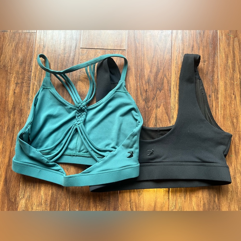 Glyder sports bra duo, teal & black